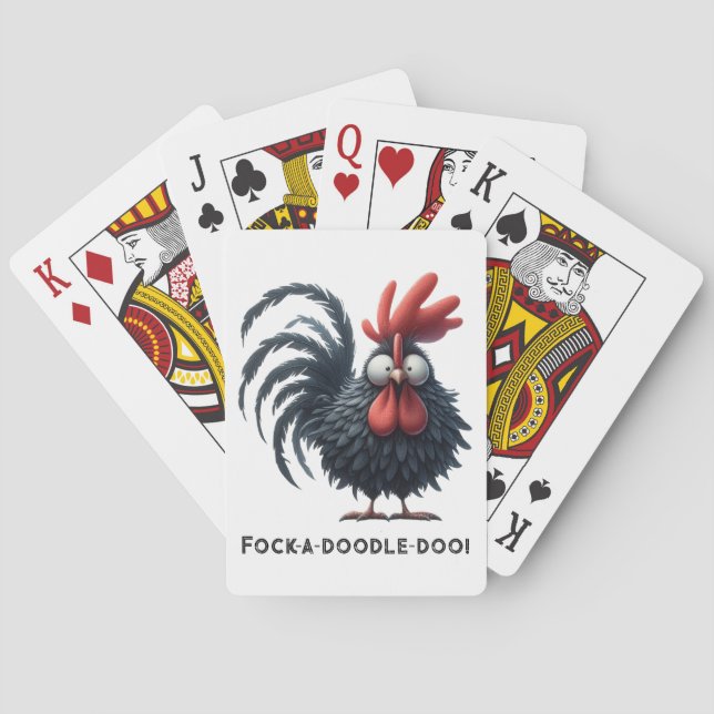Morning Rooster - Fock-a-doodle-doo! Playing Cards (Back)