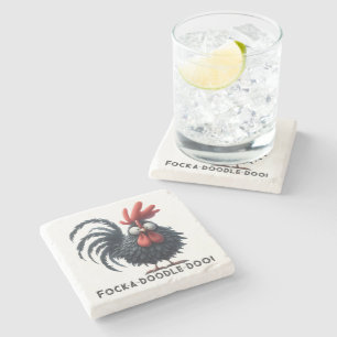 Morning Rooster - Fock-a-doodle-doo! Stone Coaster