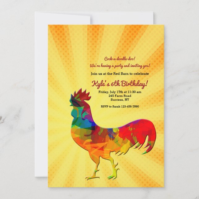Morning Rooster Invitation (Front)