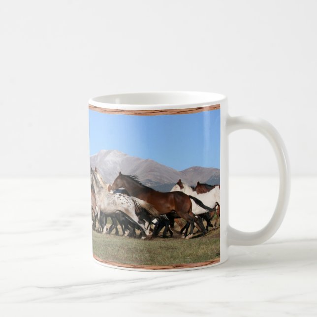 Morning Run Horses Coffee Mug (Right)