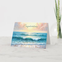 Morning Seascape Wedding Congratulations