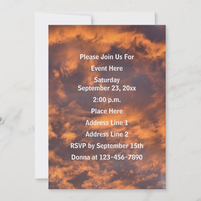 Morning Sky and Clouds Nature  Invitation (Front)
