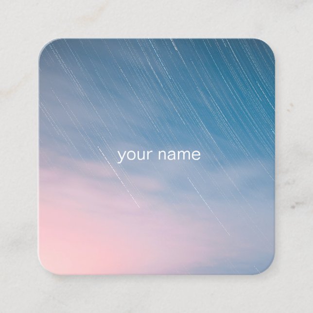 Morning Sky and Meteor Simple Business Card, Busin Square Business Card (Front)
