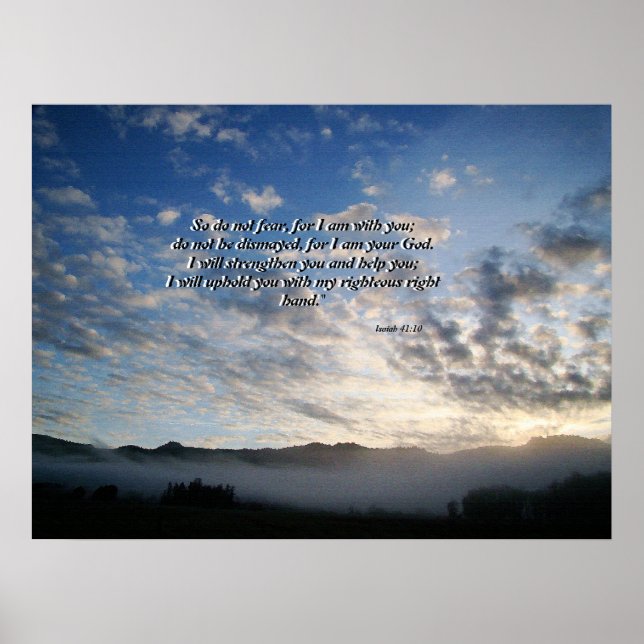 Morning Sky & Mist Isaiah 41:10 Print (Front)