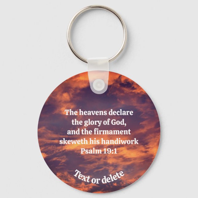 Morning Sky Psalm 19:1 Inspirational  Keychain (Front)