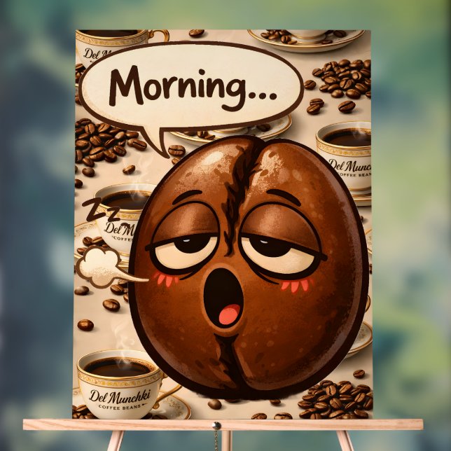 Morning, sleepy coffee bean funny relatable medium (Neutre)