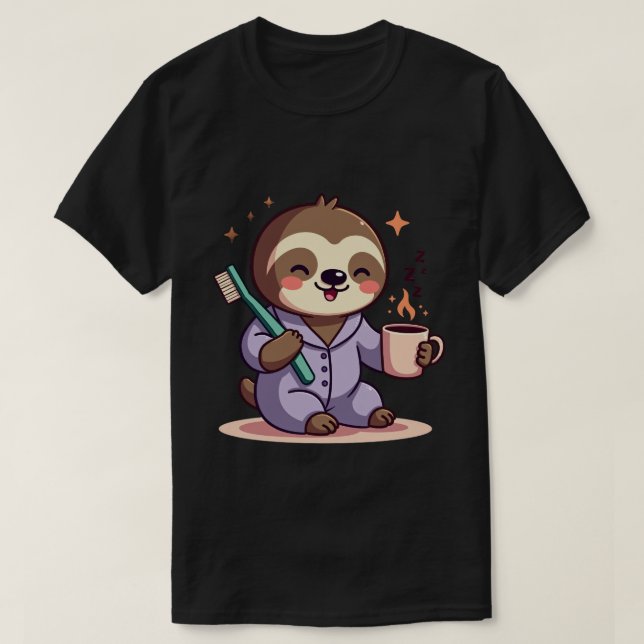 Morning Sloth T-Shirt (Design Front)
