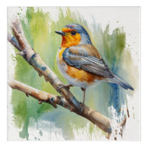 Morning Song robin bird painting wall art