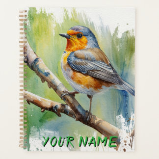 Morning Song robin bird painting wall art Planner