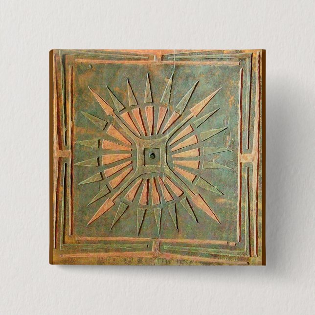MORNING STAR 2 INCH SQUARE BUTTON (Front)