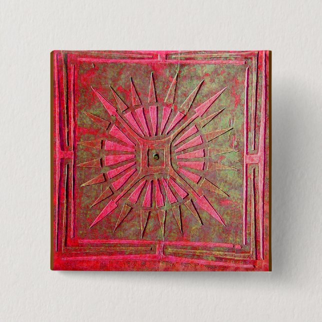 MORNING STAR 2 INCH SQUARE BUTTON (Front)