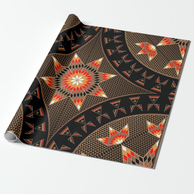 Morning Star (Brown) Wrapping Paper (Unrolled)