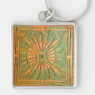 MORNING STAR ,green,brown yellow Keychain