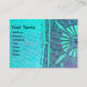 MORNING STAR ,MONOGRAM Blue Turquoise Business Card