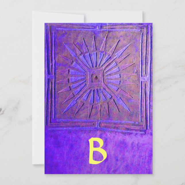 MORNING STAR  MONOGRAM , bright blue,yellow Announcement (Front)