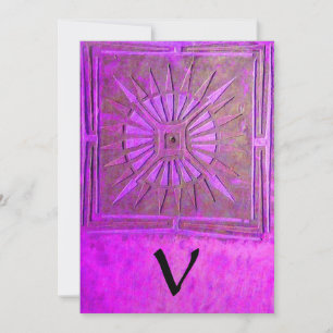 MORNING STAR MONOGRAM , bright purple violet Announcement