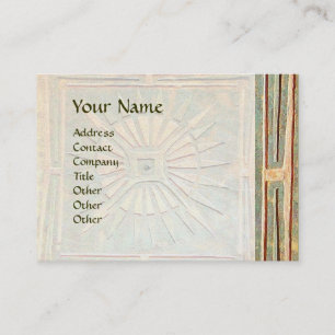 MORNING STAR , MONOGRAM ,pearl white yellow green Business Card