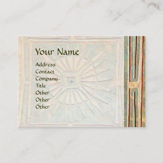 MORNING STAR , MONOGRAM ,platinum yellow green Business Card (Front)