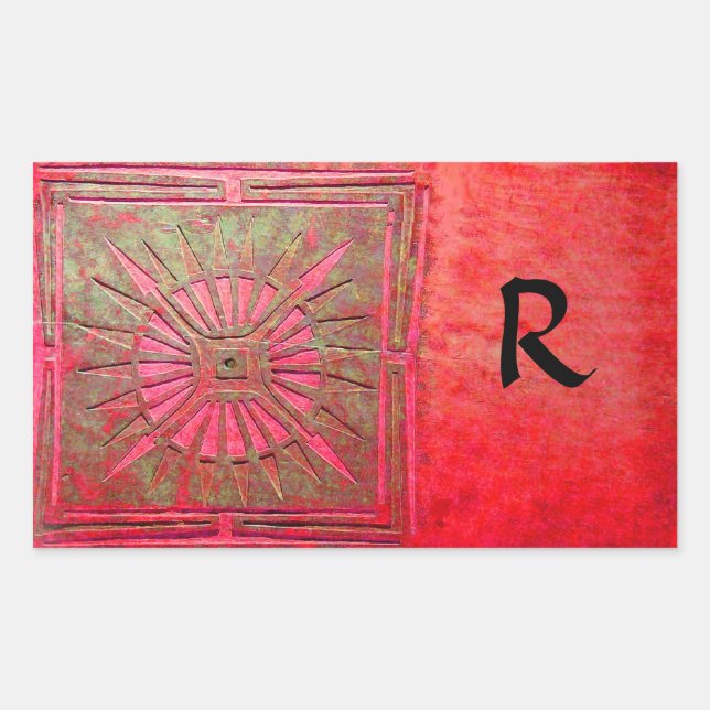 MORNING STAR MONOGRAM ,red,green Sticker (Front)