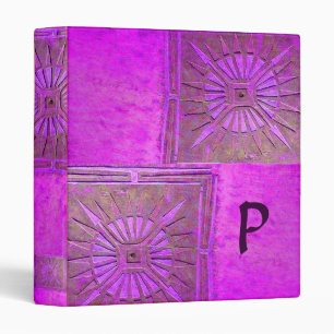 MORNING STAR MONOGRAM Violet,Purple,Fuchsia Binder