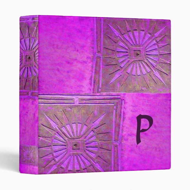 MORNING STAR  MONOGRAM Violet,Purple,Fuchsia Binder (Front/Spine)