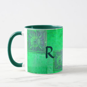 MORNING STAR Pawnee Native American Green Monogram Mug