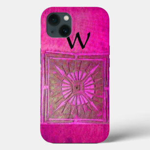 MORNING STAR , Pink,Black,Fuchsia Monogram iPhone 13 Case