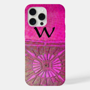 MORNING STAR , Pink,Black,Fuchsia Monogram iPhone 15 Pro Max Case
