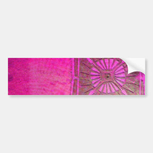 MORNING STAR Pink,Fuchsia Black, Monogram Bumper Sticker