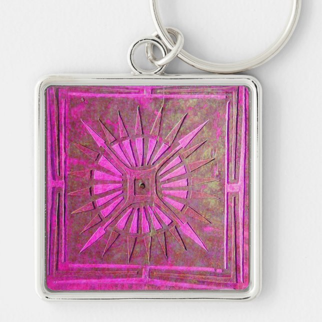 MORNING STAR ,pink purple Keychain (Front)