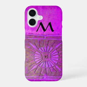 MORNING STAR Purple Black Monogram iPhone 16 Case