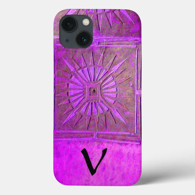 MORNING STAR , Purple,Black,Violet Monogram Case-Mate iPhone Case (Back)