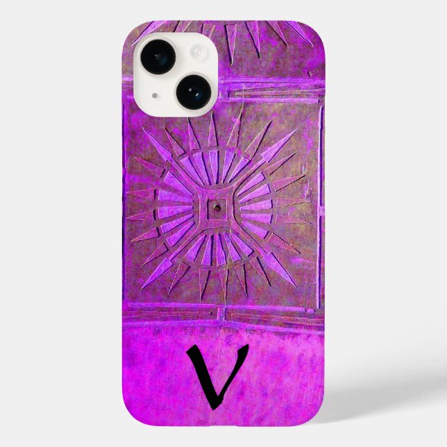 MORNING STAR , Purple,Black,Violet Monogram Case-Mate iPhone Case (Back)
