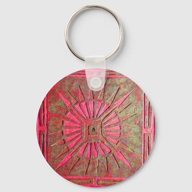 MORNING STAR , red ,brown Keychain (Front)