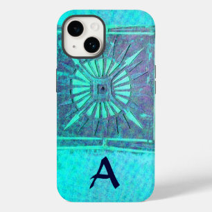 MORNING STAR Turquoise Aqua BlueTeal Monogram Case-Mate iPhone 14 Case