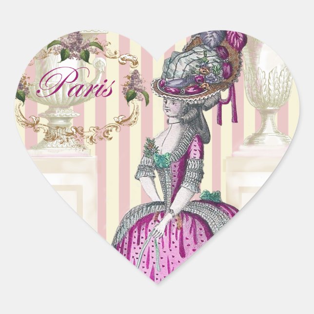 Morning stroll down the Champs-Élysées Heart Sticker (Front)