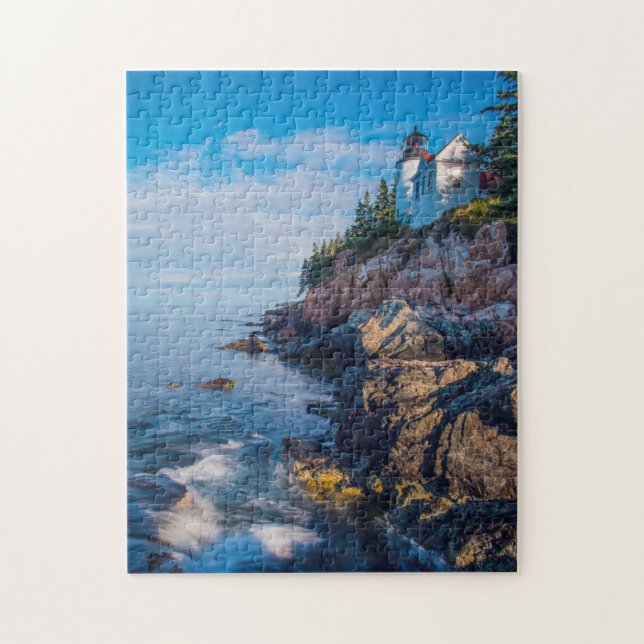 Morning Sun At Bass Harbour Lighthouse Jigsaw Puzzle (Vertical)