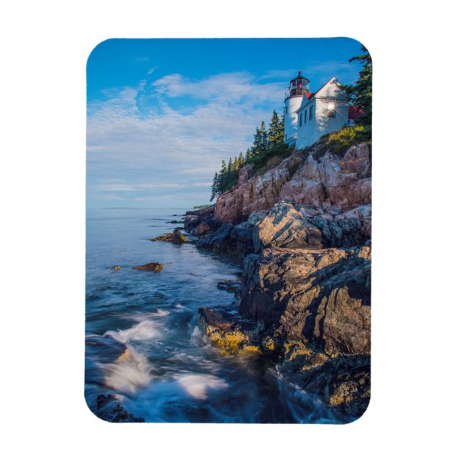 Morning Sun At Bass Harbour Lighthouse Magnet (Vertical)