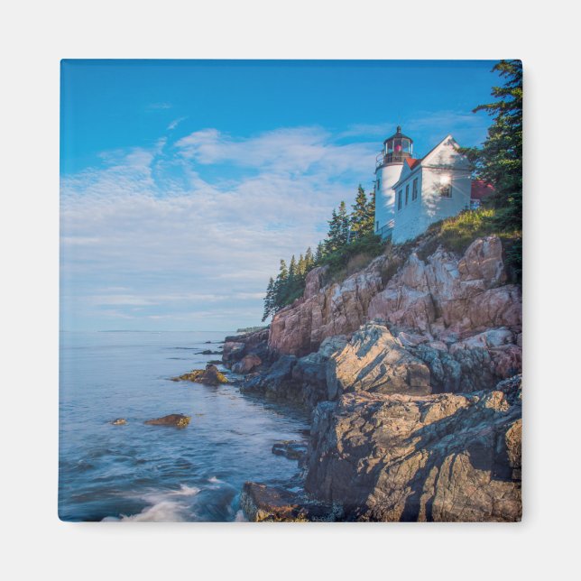 Morning Sun At Bass Harbour Lighthouse Magnet (Front)