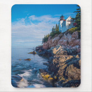 Morning Sun At Bass Harbour Lighthouse Mouse Pad