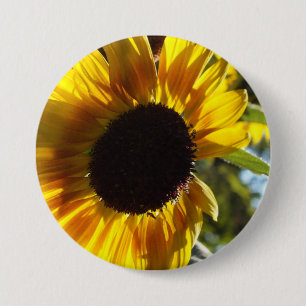 Morning Sunflower Customizable 3 Inch Round Button