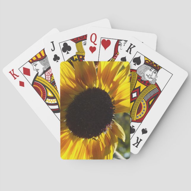 Morning Sunflower Customizable Playing Cards (Back)
