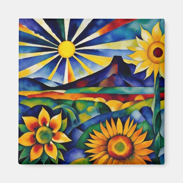 Morning Sunflowers Magnet (Front)