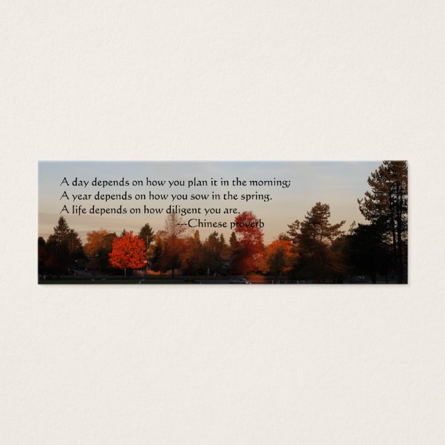 Morning sunlight, Chinese proverb bookmark (Front)