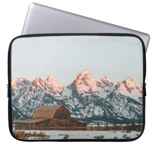 Morning Sunrise Cabin at Grand Teton National Park Laptop Sleeve