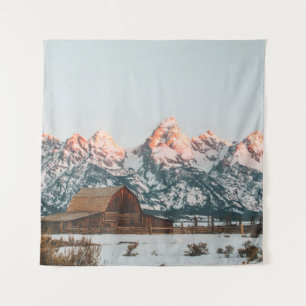 Morning Sunrise Cabin at Grand Teton National Park Tapestry