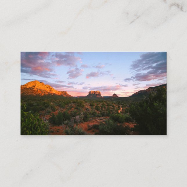 Morning Sunrise Sedona Arizona Desert Business Card (Front)
