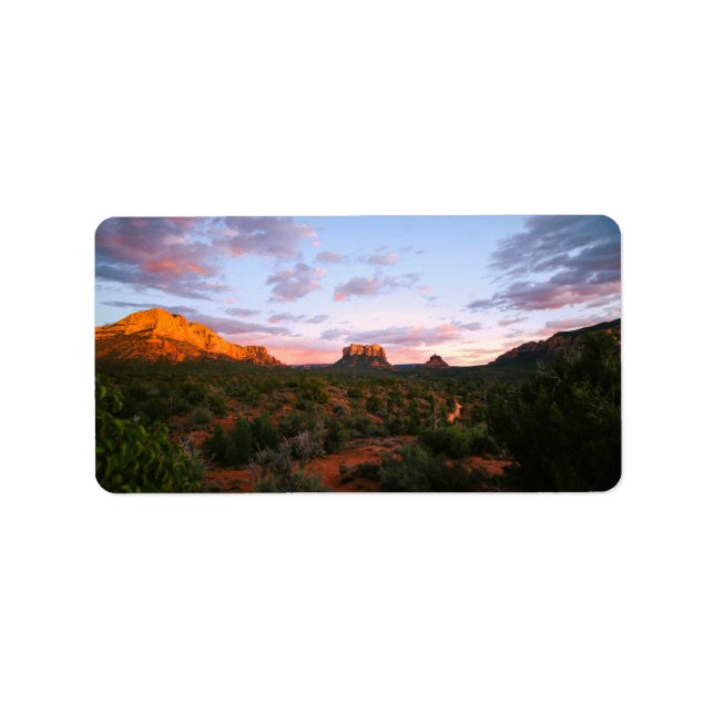 Morning Sunrise Sedona Arizona Desert Label (Front)