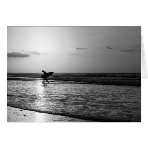Morning Surfer Grayscale