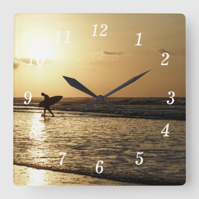 Morning Surfer Wall Clock (Front)